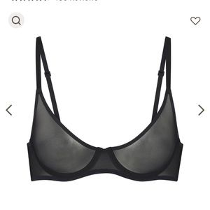 NWT Skims ultra fine mesh scoop bra black onyx 44H